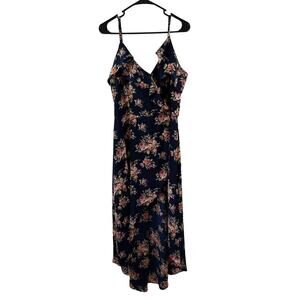 Iz Byer Blue Floral Asymmetrical Dress Size 13